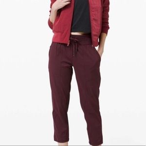 Lululemon Studio Pant Crop Maroon Cassis Size 2